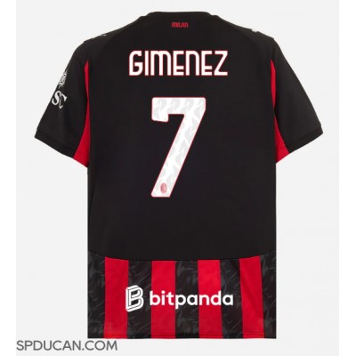 Muški Nogometni Dres AC Milan Santiago Gimenez #7 Domaci 2025-26 Kratak Rukav Muški Nogometni Dres AC Milan Santiago Gimenez #7 Domaci 2025-26 Kratak Rukav